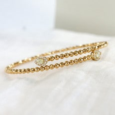 甲府市発 ダイヤモンド ブレスレット K18 0.4ct 形状記憶 [PB-0095-1YGm]