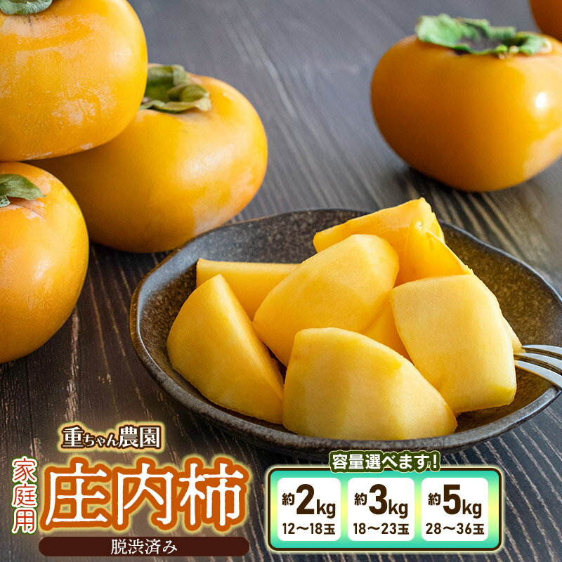 【ふるさと納税】【令和8年産先行予約】 家庭用 庄内柿 ひらたねなし柿（平核無柿） 脱渋済み　容量お選びください［約2・3・5kg］