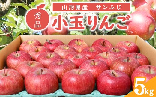 令和8年産 小玉りんご「サンふじ」5kg 秀品 山形県産【2027年1月上旬頃～下旬頃発送予定】　012-B-MM085 5kg （20 - 25玉入）