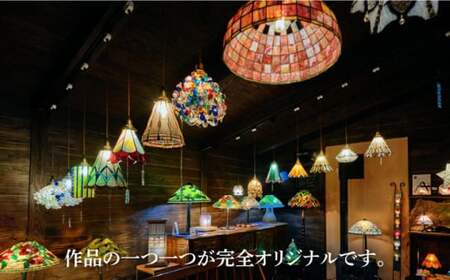 【ステンドグラスのある暮らし】和灯・花びら（テーブルランプ）＜ウェーブGグラス工房＞那珂川市 ステンドグラス インテリア ランプ  129000 129000円 [GAW004]