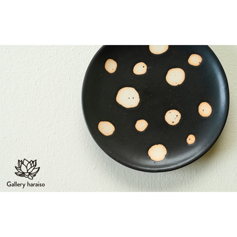 【ふるさと納税】【沖縄のかわいい器】陶factory509 モノクロ皿　ドット