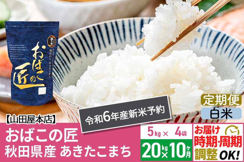 【白米】《定期便10ヶ月》令和6年産 新米予約 仙北市産 おばこの匠 20kg（5kg×4袋）×10回 計200kg 秋田県産あきたこまち 秋田こまち お米 10か月 10ヵ月 10カ月 10ケ月|02_ymh-bx2010h