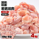 【ふるさと納税】 若鶏肩肉カット 合計4kg(400g×10) 宮崎県産 国産 九州産 鶏肉 若鶏 肉 とり たっぷり 4kg 大容量 大量 小分け 一口サイズ 唐揚げ チキン南蛮 ふるさと納税 宮崎県（1-59）