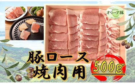 オリーブ豚　ロース焼肉用　500g