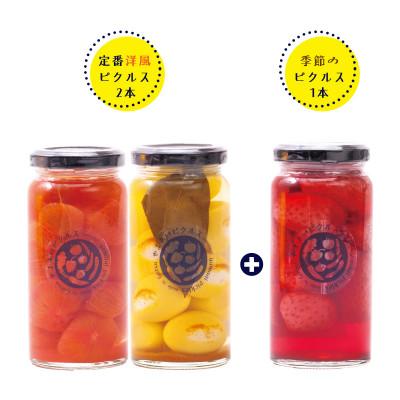 ふるさと納税 江津市 【やまあいピクルス】素材を生かした手作りピクルス 定番洋風2本+季節1本(おまかせ)
