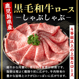 鹿児島県産 黒毛和牛 ロース しゃぶしゃぶ用セット (計1kg・500g×2) 国産 牛肉 しゃぶしゃぶ【肉のちょーさん】B206
