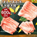 【ふるさと納税】GI認証 くまもとあか牛 すき焼き用 切り落とし 合計600g 300g×2パック 和牛 スライス お肉 牛肉 国産 九州産 熊本県産 冷凍 送料無料