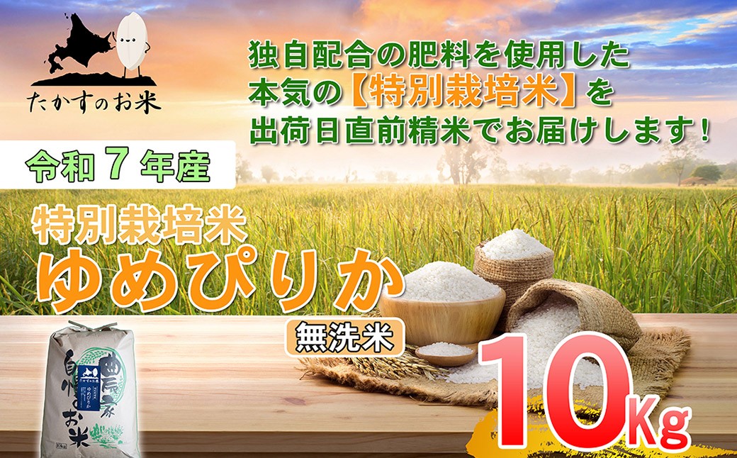 
                  【令和7年産】 ゆめぴりか （無洗米） 10kg 北海道 鷹栖町 たかすのお米 米 コメ こめ ご飯
                