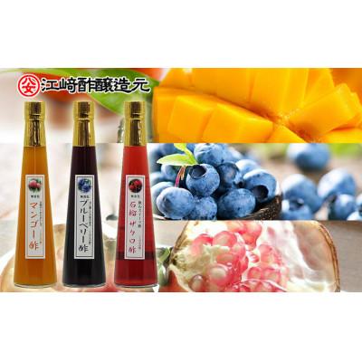 ふるさと納税 八女市 果実酢3本セット(マンゴー、ブルーベリー、ザクロ)