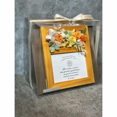 ふるさと納税 出雲市 ブリザードフラワーのフォトフレーム(木製スタンドタイプ)【イエロー】 |  | 01