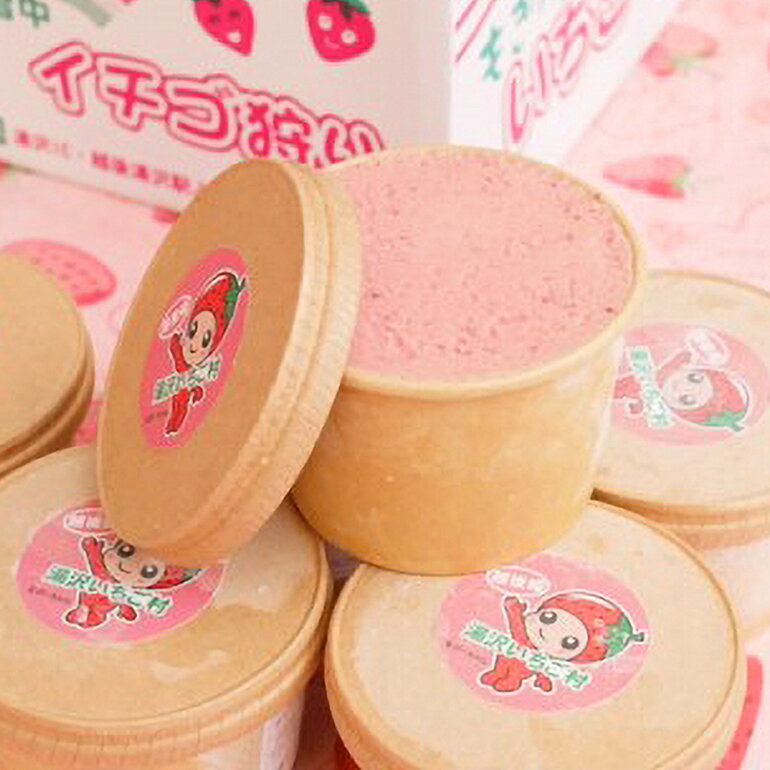 【ふるさと納税】湯沢いちご村　越後姫（えちごひめ）シャーベット&アイス　104ml×12個セット　各6個 [ICHIGO-02]【地場産品】