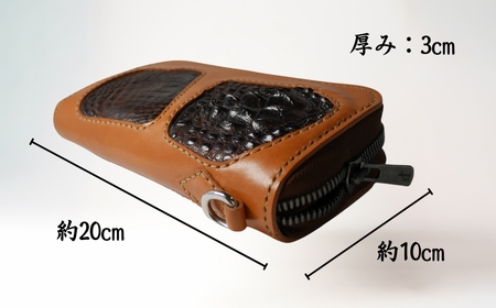 革財布【限定1点】＜キャメル＞ラウンドファスナータイプウォレット | 革財布 アレス 埼玉県 草加市