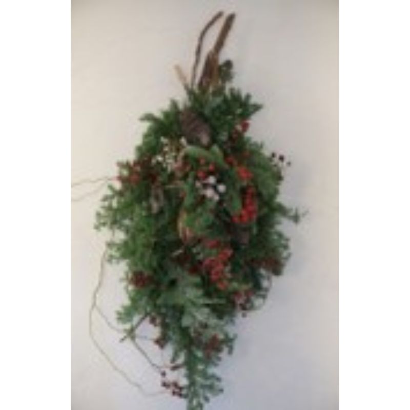 【ふるさと納税】クリスマススワッグ　レッド＆ブラウン クリスマス クリスマスギフト クリスマススワッグ 針葉樹 インテリア 飾り オブジェ お洒落 ギフト プレゼント 寒川町 神奈川県　お届け：2025年10月29日～11月15日