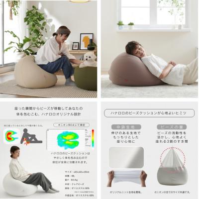 ふるさと納税 岡崎市 【ハナロロ】 ビーズクッション オニオン80リットル ニットカバー付(ピンクグレージュ) |  | 01