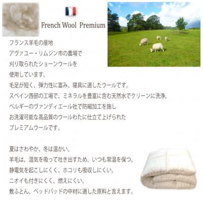 ふるさと納税 筑後市 ベッドパッド セミダブル フランス産プレミアムウール100% 120×200cm ボリュームタイプ |  | 02