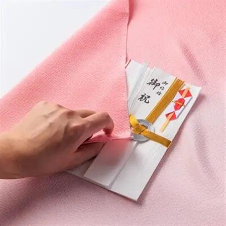 正絹ちりめん友禅ふくさ ぼかし 桃染(ピンク色)_雑貨   _【1568036】
