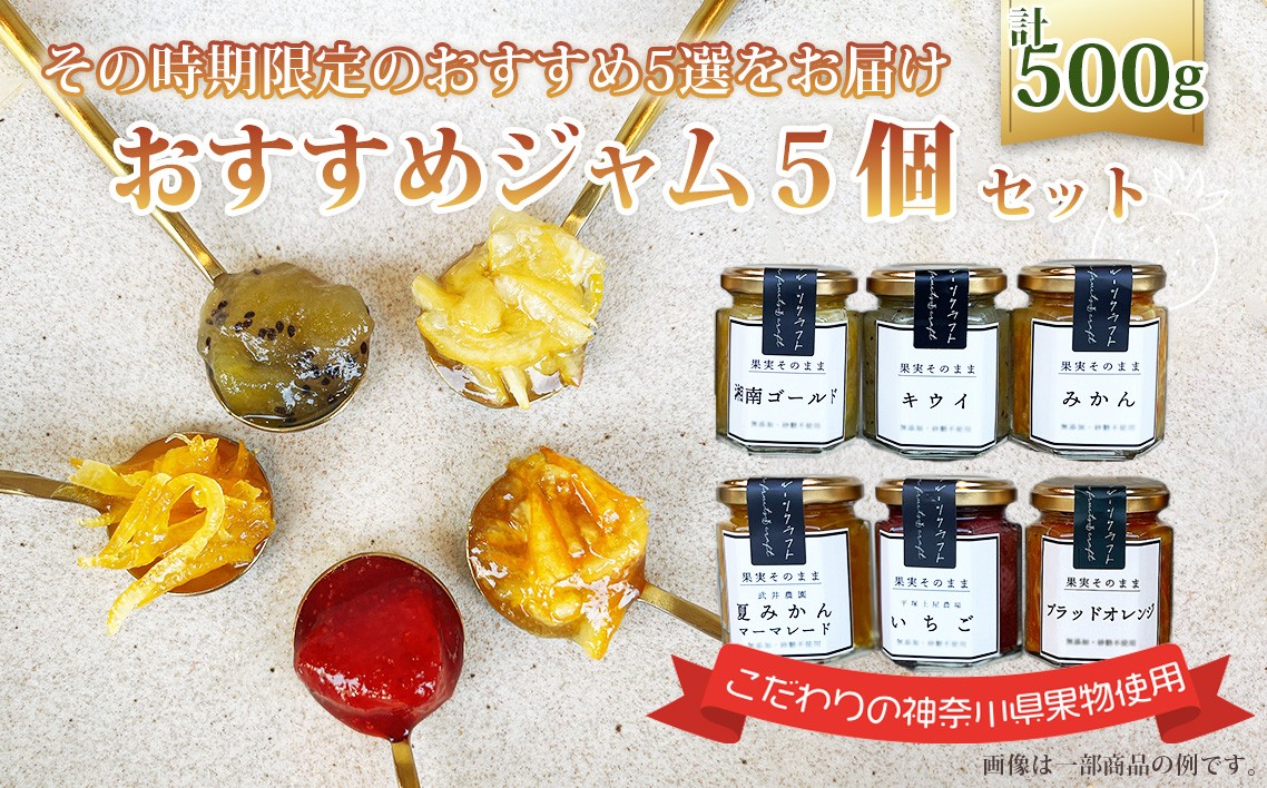 
            No.089 おすすめジャム5個セット ／ 柑橘 ママレード 苺 イチゴ キウイフルーツ 蜜柑 ブルーベリー ラズベリー 人気 加工食品 手作り 白砂糖不使用 ペクチン不使用 フルーツスプレッド コンフィチュール トッピング 詰め合わせ 食べ比べ 神奈川県産果物 神奈川県
          