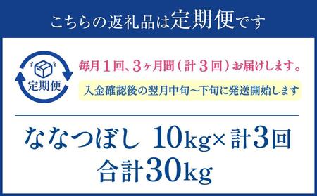 令和5年産【3か月定期便】 ななつぼし 10kg ×3回 雪蔵工房 特A厳選米