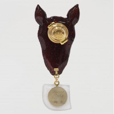 ふるさと納税 平取町 【競馬グッズ】【オーダーメイド品】タニノギムレット(日本ダービー時)リュネヴィル刺繍ピンブローチ |  | 01