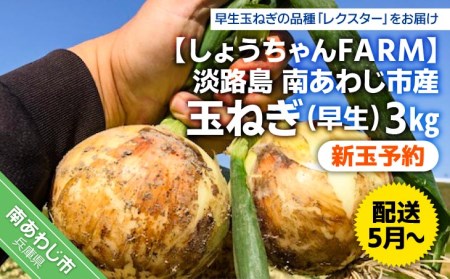 【新玉予約】【しょうちゃんFARM】淡路島　南あわじ市産玉ねぎ3kg　早生　◆配送5月～
