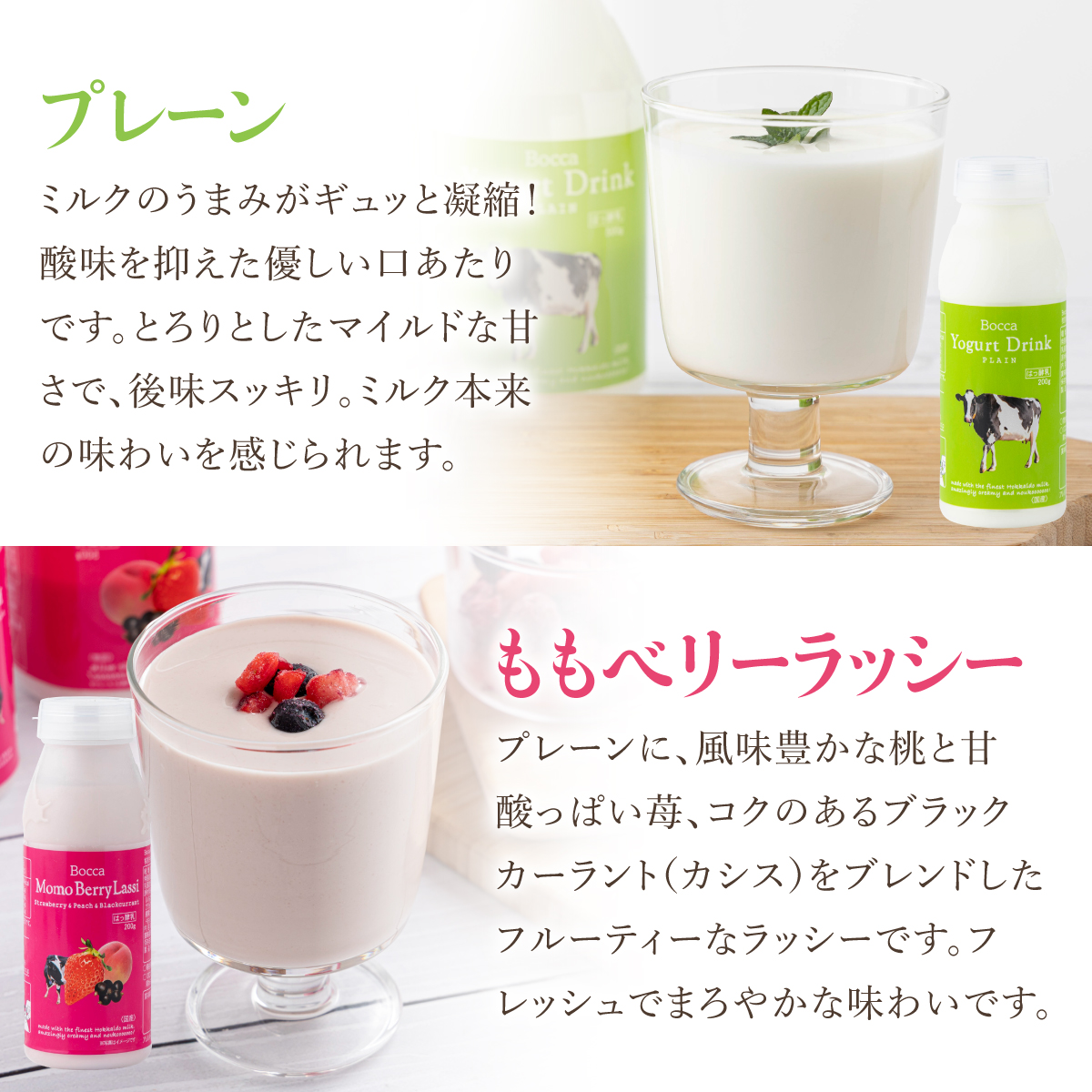 北海道 牧家 Bocca 牧家セレクション 4種  乳製品 白いプリン 飲むヨーグルト 杏仁豆腐 チーズ プリン ヨーグルト プレーン ももベリー ラッシー チーズソース ギフト プレゼント 送料無料