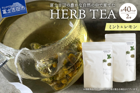 メール便発送 ハーブティーセット(ミント&レモン) ティーバッグ40個  柑橘系ハーブ ミント ノンカフェイン SDGs
