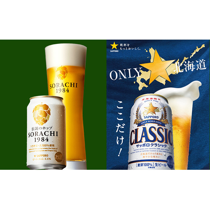 ビール 飲み比べセット SORACHI VS クラシック 48本 (各350ml×24本) セット サッポロクラシック 飲み比べ お酒 酒 飲み物 北海道 350ml 北海道上富良野町 _イメージ4