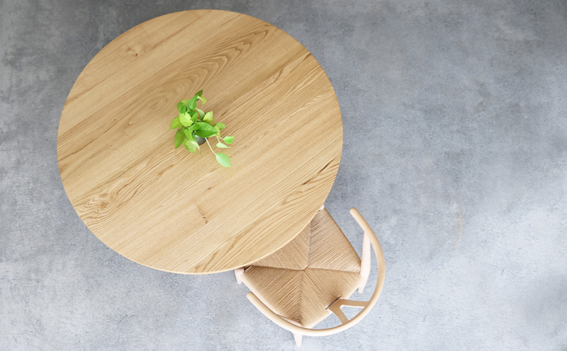 ダイニングテーブル 丸 木製 クリ材 直径120×高さ70cm 二人用 おしゃれ 天然木 秋山木工 秋山木工株式会社 国産 静岡県 藤枝市