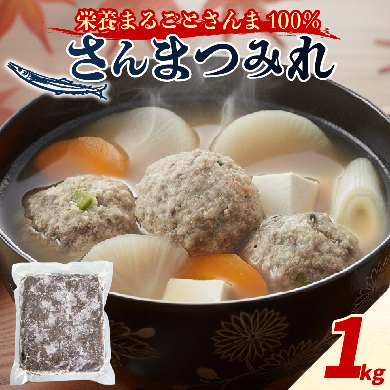 さんまつみれ 1kg 冷凍 秋刀魚 すりみ 100％ さんま 簡単調理 味噌汁 健康 フライ おかず おつまみ 晩酌 米 丼 海産物 海鮮 魚介 魚介類 三陸 岩手県 大船渡市