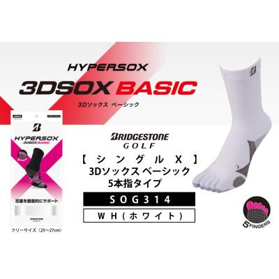 ふるさと納税 松原市 ブリヂストンゴルフ 【シングルX】3Dソックス ベーシック 5本指タイプ　ホワイト 靴下SOG314
