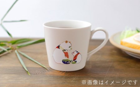 【美濃焼】 温度で変化する器 温感 パンダ マグカップ （2個） 『親子で見つめ合うパンダ』 【丸モ高木陶器】 [TBA075]