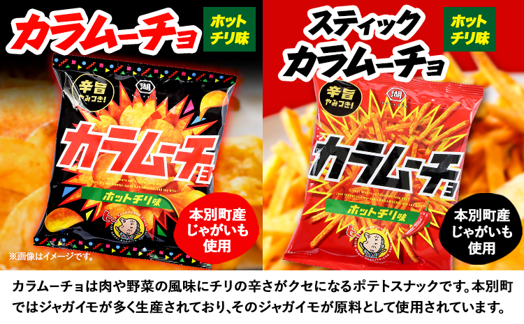 湖池屋 「カラムーチョ」2種セット(各12袋) 本別町観光協会 送料無料《60日以内に出荷予定(土日祝除く)》北海道 本別町 ポテト ポテトチップス 菓子 スナック スナック菓子 食べ比べ