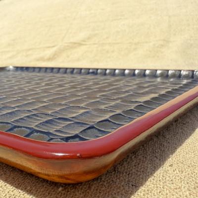 ふるさと納税 香川県 【香川漆器】36cm長角盆　ノミ目象谷渕朱 |  | 01