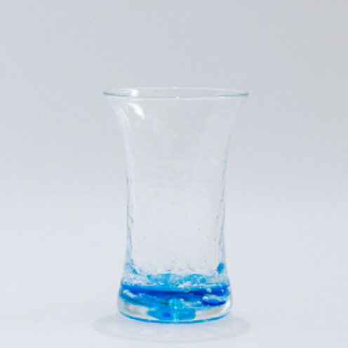 【ふるさと納税】【RYUKYU GLASS WORKS 海風】オキナワオーシャン　ビアグラス（広口） 琉球ガラス 読谷村 コップ 夏 ブルー クリア 沖縄 ガラス工房 コバルト うちなーすぐりむん 清涼感 地場産品 手作り 人気商品 プレゼントに 涼しさ演出 ギフトに オススメ 伝統工芸品
