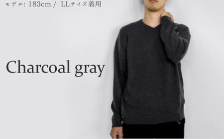 カシミヤVネックセーター ( チャコールグレー・M ) | メンズ ニット