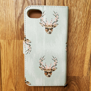 スマホ手帳型ケース 鹿柄オリジナル 「神鹿 shinroku」 foo stitch  15-067