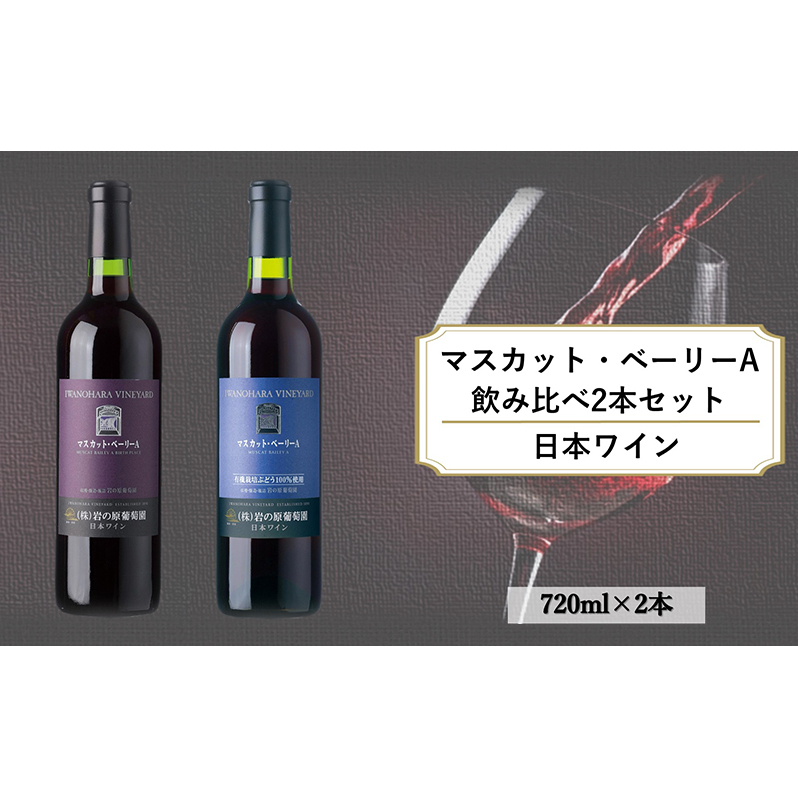 ワイン 岩の原ワイン マスカット・ベーリーA 飲み比べ2本セット（赤×2本 各720ml） 酒 ギフト 新潟 上越