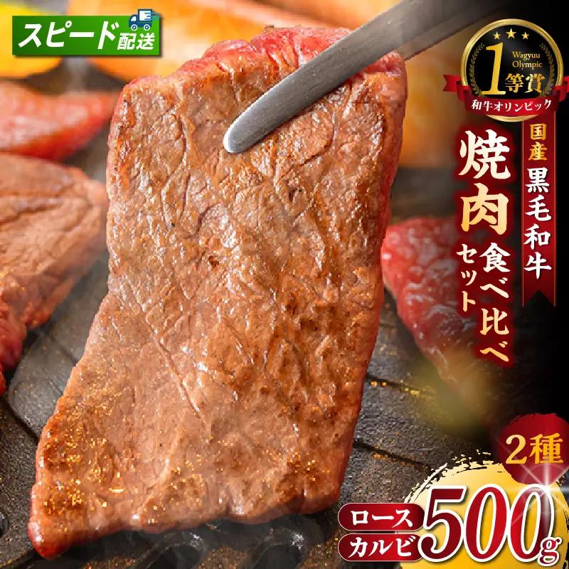 東浦町産黒毛和牛『下村牛』焼肉2種食べ比べセット（B）計500g（ロース・カルビ各250g）│焼肉 牛肉 東浦町