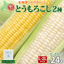 【ふるさと納税】北海道産 とうもろこし 2種 計24本 L-2L サイズ混合 味来 ロイシーコーン 食べ比べ セット 旬 朝採り 新鮮 トウモロコシ とうきび お取り寄せ 産地直送 野菜 しりべしや 送料無料 北海道 倶知安町　 野菜　お届け：2024年8月下旬～9月中旬まで