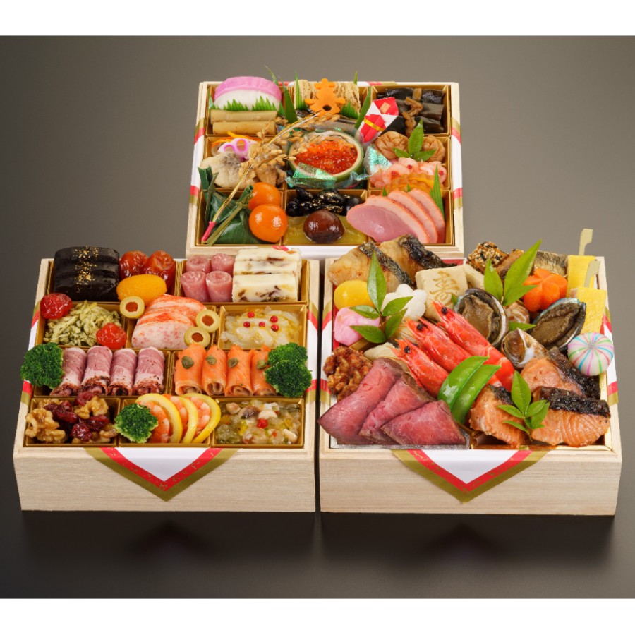 ＜京料理濱登久＞おせち和洋三段重(冷蔵/4～5人前)【12月31日お届け】