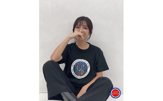 南相馬市 マンホールTシャツ 黒 Sサイズ【49005】