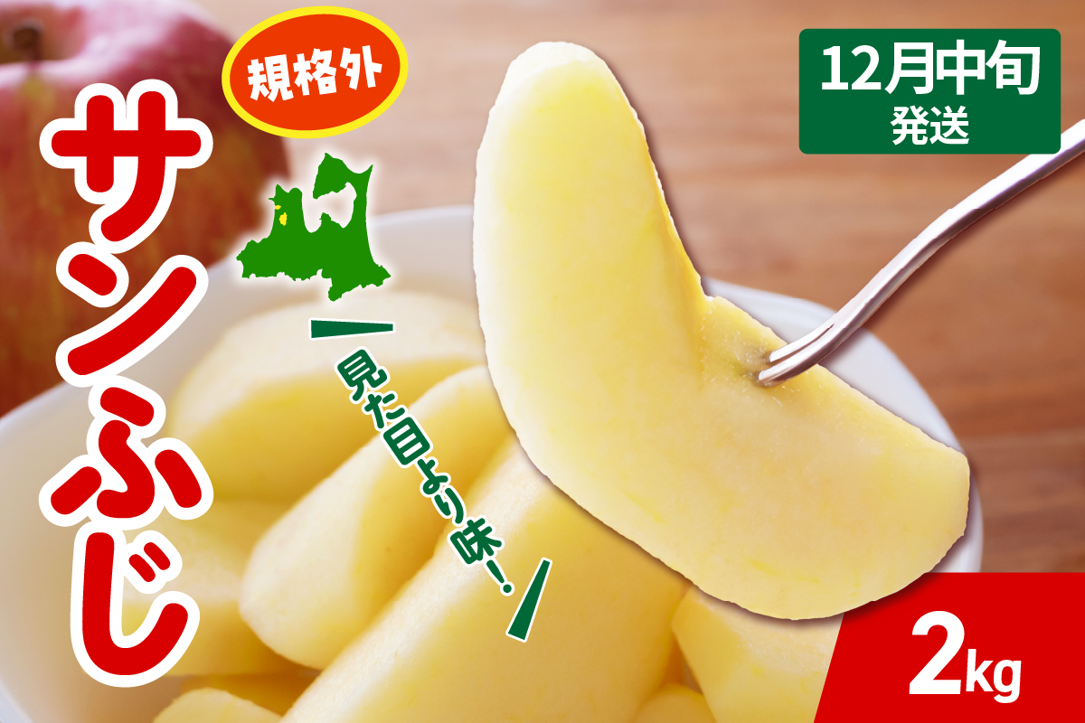 【2026年12月中旬発送】 りんご 約 2kg サンふじ 【規格外】 青森県産 りんご