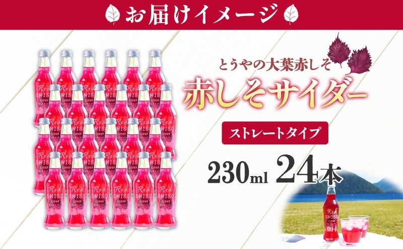 北海道 赤しそ サイダー 230ml×24本 10月末までお届け シソ しそ 大葉赤紫蘇 炭酸 さっぱり ポリフェノール 契約農家 手詰み 産地直送 ピュアフーズとうや 送料無料 飲料類 炭酸飲料 果