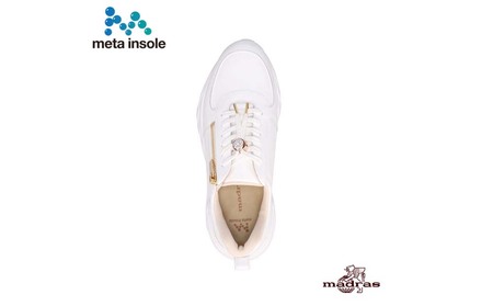 【マドラス 婦人靴】特許meta insole搭載madrasリカバリーシューズ [MADRAS MAL9136MT] レザースニーカー (ホワイト、6サイズ)