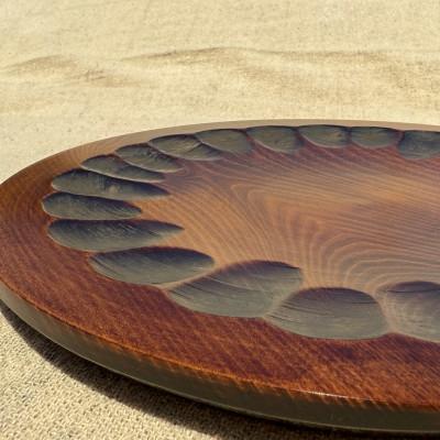 ふるさと納税 香川県 【香川漆器】30cm盛皿　ノミ打スリ漆 |  | 01