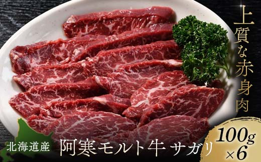 【これぞ北海道産 極上赤身肉】 サガリ100g×6 阿寒モルト牛 北海道 釧路 ふるさと納税 肉 牛 牛肉 赤身 阿寒モルト牛 北海道産
