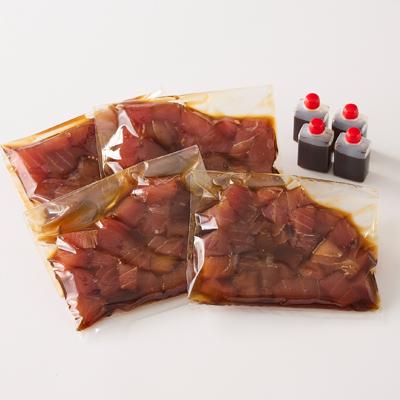 ふるさと納税 茨木市 《800g》瞬間冷凍生天然キハダマグロ漬け(200g×4パック)タレ付き　小分け便利 |  | 01