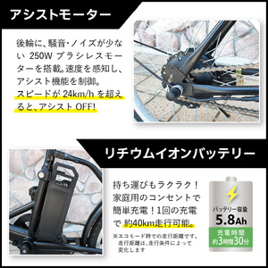 アクティブプラス ノーパンク 20インチ 電動アシスト 折りたたみ自転車 マットブラック FDB20EB KTRCT002