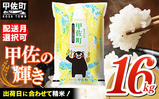 【令和8年2月発送】『甲佐の輝き』精米16kg（5kg×2袋、6kg×1袋）【配送月選択可！】／出荷日に合わせて精米 【価格改定ZL】