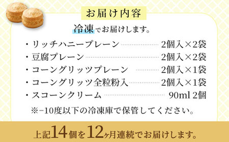 【12回定期便】プレーン スコーン セット 12個 スコーンクリーム付き 多治見市/famfam スイーツ 洋菓子[TAK016]